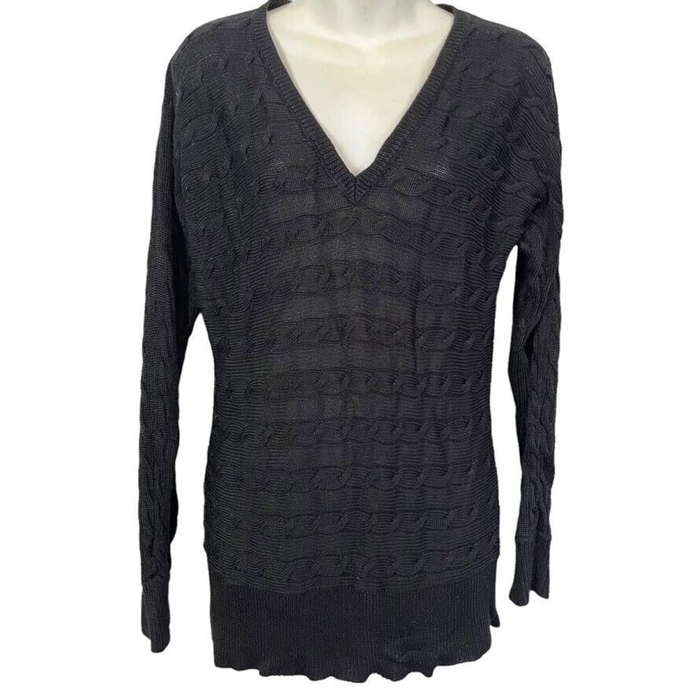 Lauren Ralph Lauren Charcoal V-Neck Sweater